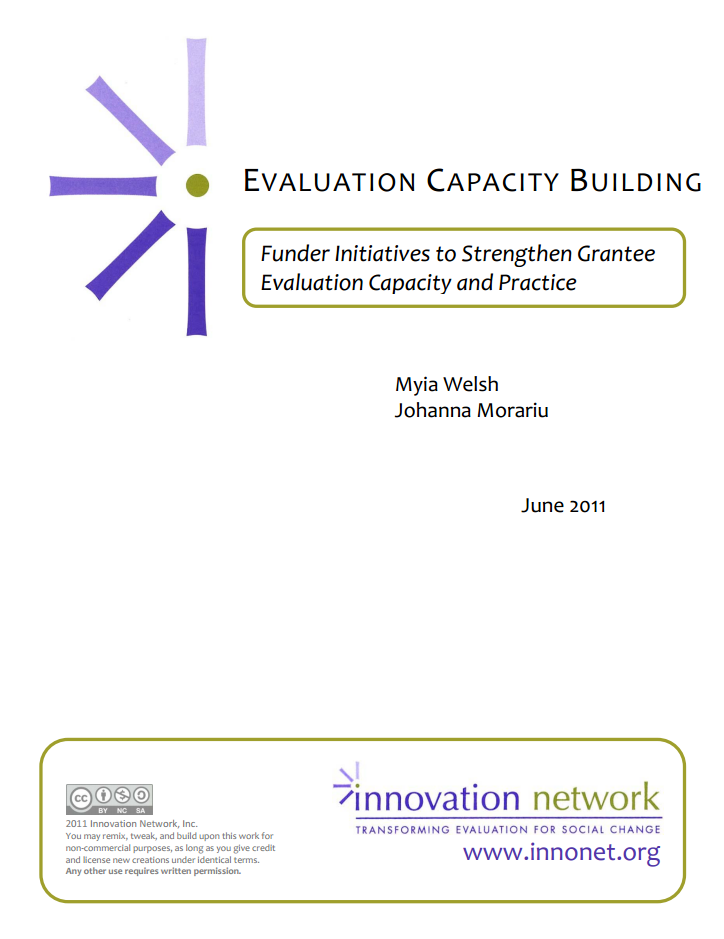 Evaluation Capacity Building: Funder Initiatives to Strengthen Grantee Evaluation Capacity and Practice